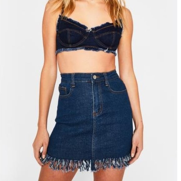 Dolls Kill Dresses & Skirts - Dolls Kill Chained To The Rhythm Denim Skirt